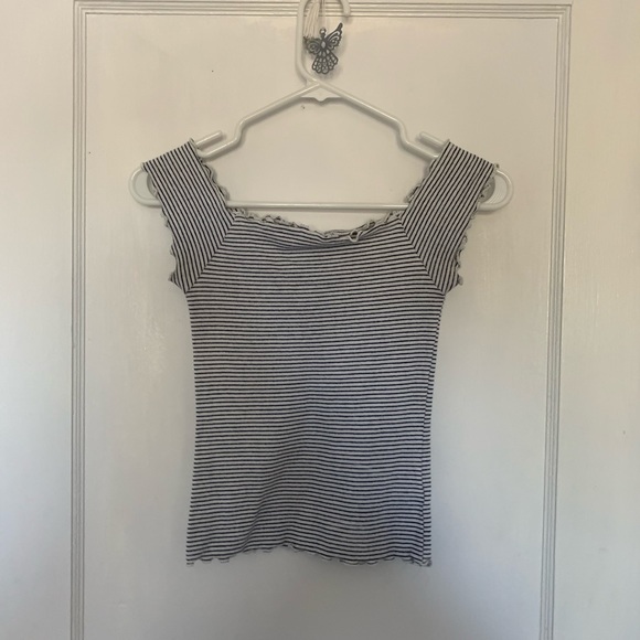 off the shoulder striped top - Picture 1 of 3